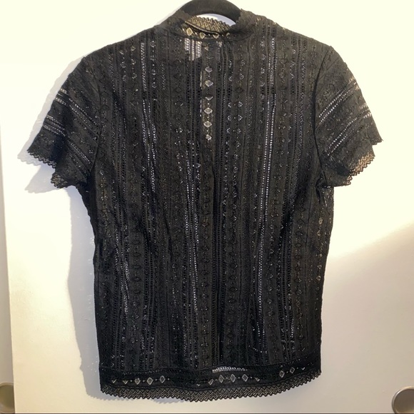 Banana republic black lace button up blouse - Picture 6 of 6